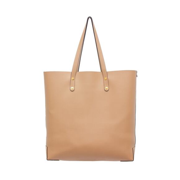 1.8k$ Burberry Light Camel XL Grainy Leather Haymarket Check Tote Purse Bag - Picture 2 of 16